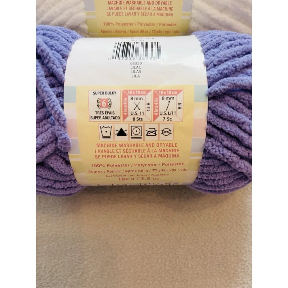 Bernat Baby Blanket Lot Of 4 New # 6 Bulky Wt Machine Wash Knit Crochet Crafts